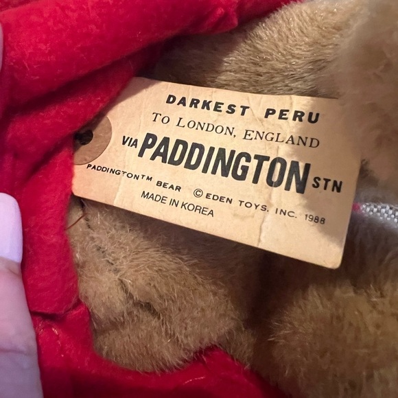 Paddington Bear Plush Toy, 31st anniversary with tags, Eden Toys, see pics - Picture 7 of 9